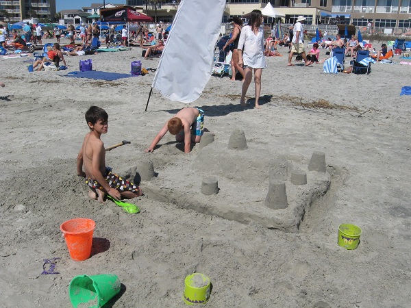 folly beach now family sand castle